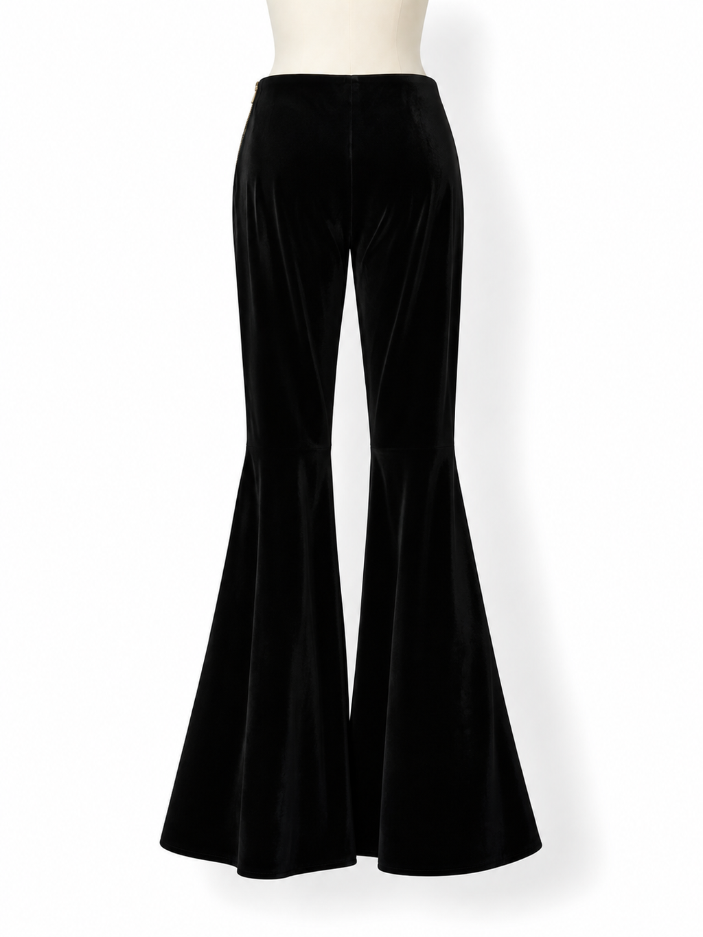 Pantalón acampanado Alice + Olivia de terciopelo negro – Años 2010