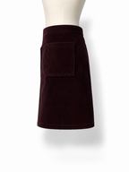 Falda corta A.P.C. de pana burdeos con bolsillos – Talla 34 – Años 2010