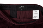 Falda corta A.P.C. de pana burdeos con bolsillos – Talla 34 – Años 2010