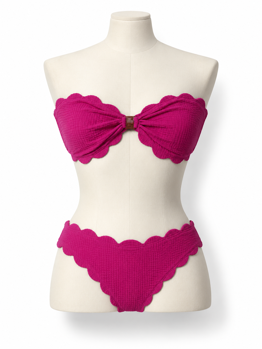 Bikini Marysia Antibes fucsia festoneado – Talla M – Circa 2017