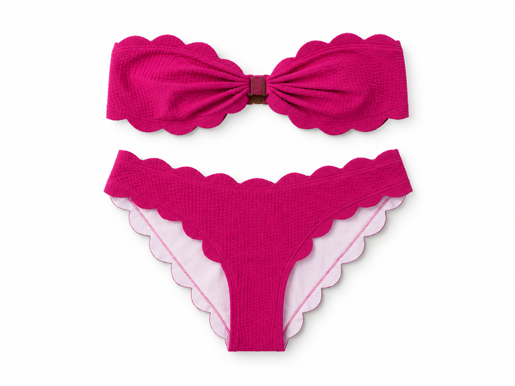 Bikini Marysia Antibes fucsia festoneado – Talla M – Circa 2017
