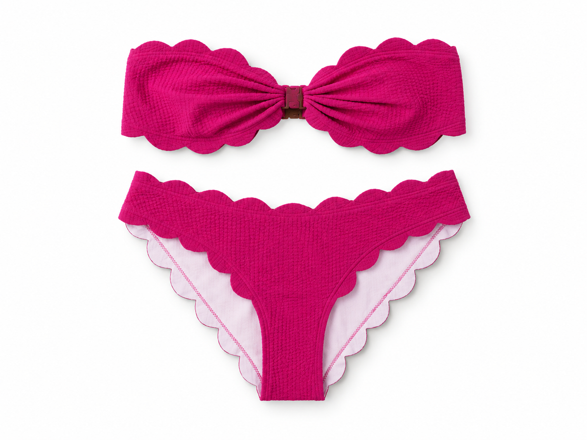 Bikini Marysia Antibes fucsia festoneado – Talla M – Circa 2017