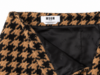Minifalda MSGM de lana con pata de gallo camel y negra – Talla IT 40 – OI 2022