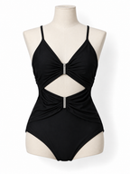 Bañador Dion Lee negro con aberturas y herrajes – Talla 36 – 2019