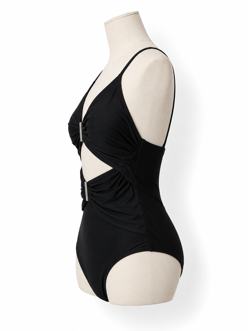 Bañador Dion Lee negro con aberturas y herrajes – Talla 36 – 2019