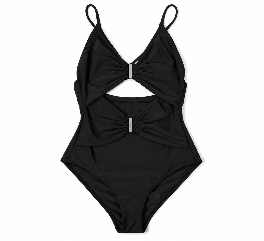 Bañador Dion Lee negro con aberturas y herrajes – Talla 36 – 2019