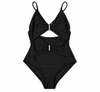 Bañador Dion Lee negro con aberturas y herrajes – Talla 36 – 2019