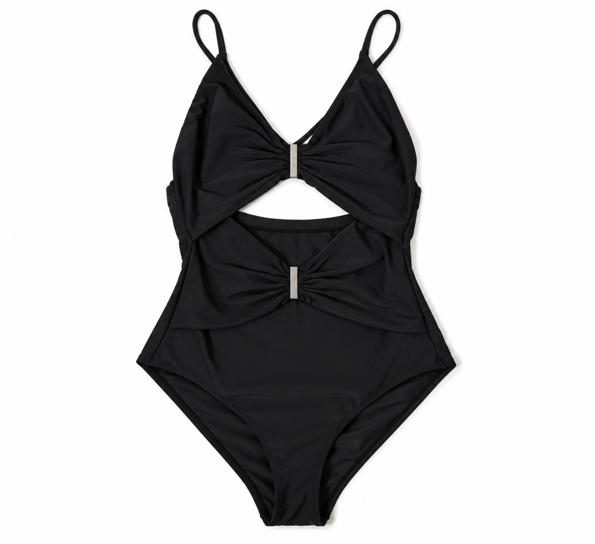 Bañador Dion Lee negro con aberturas y herrajes – Talla 36 – 2019