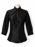 Camisa Carolina Herrera New York de seda negra – Talla 34 – Años 2000