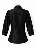 Camisa Carolina Herrera New York de seda negra – Talla 34 – Años 2000