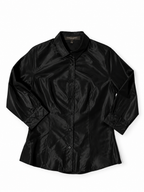 Camisa Carolina Herrera New York de seda negra – Talla 34 – Años 2000