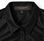 Camisa Carolina Herrera New York de seda negra – Talla 34 – Años 2000