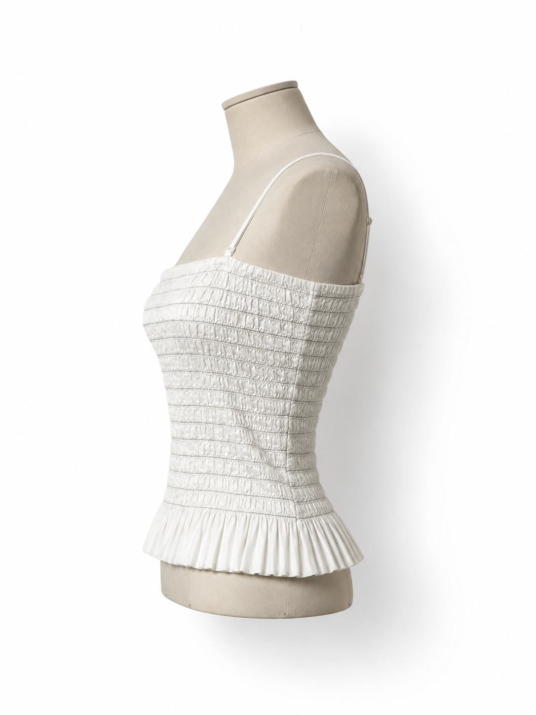 Top ATM Anthony Thomas Melillo de lino blanco fruncido – Talla M – Nuevo con etiqueta – Circa 2022