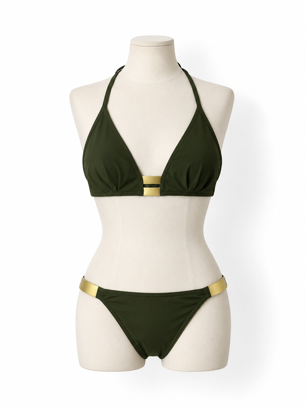 Bikini Eres verde militar con detalles dorados – Circa 2019