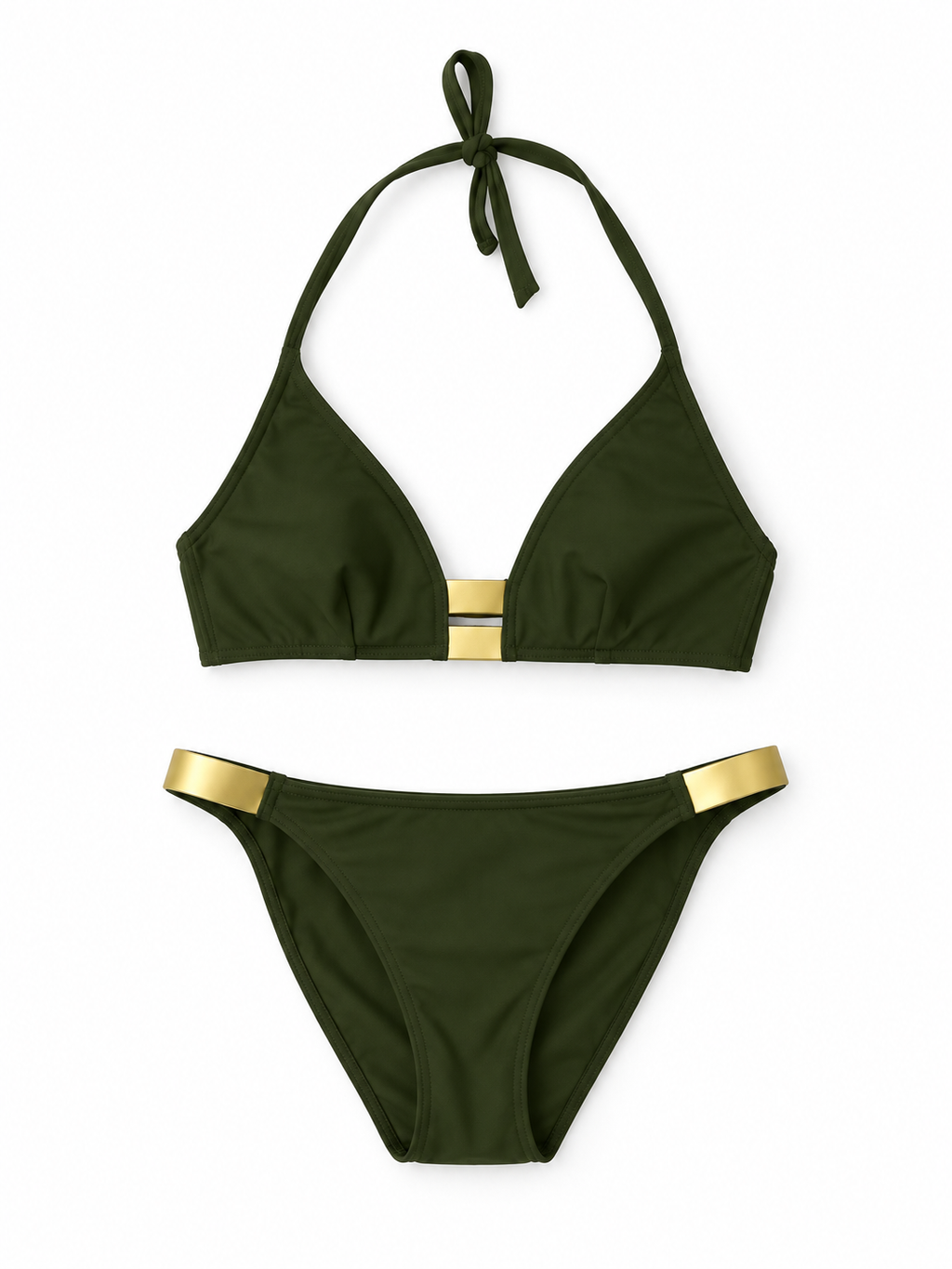 Bikini Eres verde militar con detalles dorados – Circa 2019