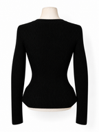 Jersey negro Roberto Cavalli de punto con aberturas – Talla 38