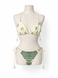 Bikini Johanna Ortiz Andean Wakama y Sullen verde y marfil - Talla 36
