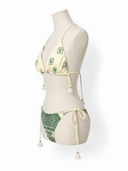 Bikini Johanna Ortiz Andean Wakama y Sullen verde y marfil - Talla 36