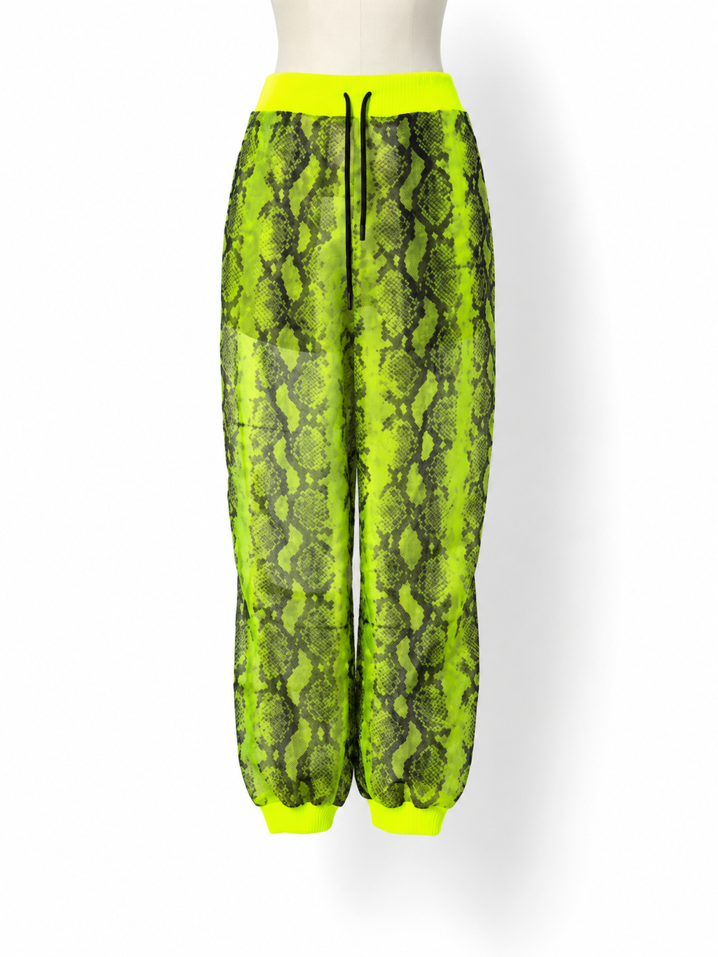 Pantalón jogger Off-White de organza con estampado de serpiente neón - Talla 36