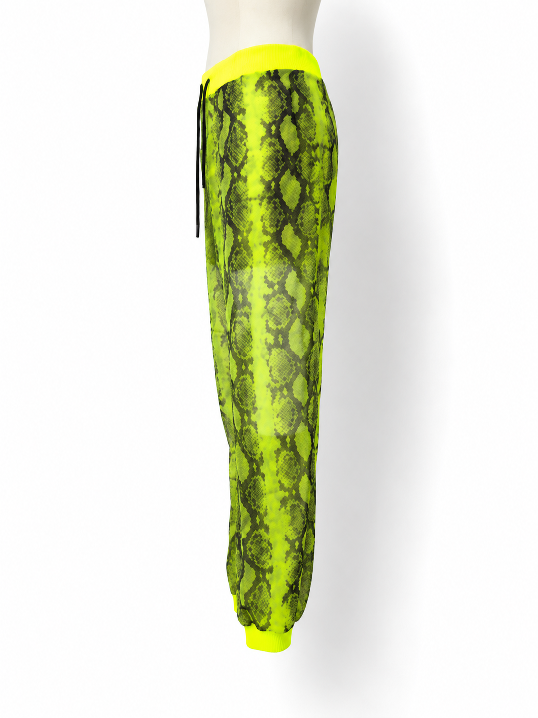 Pantalón jogger Off-White de organza con estampado de serpiente neón - Talla 36