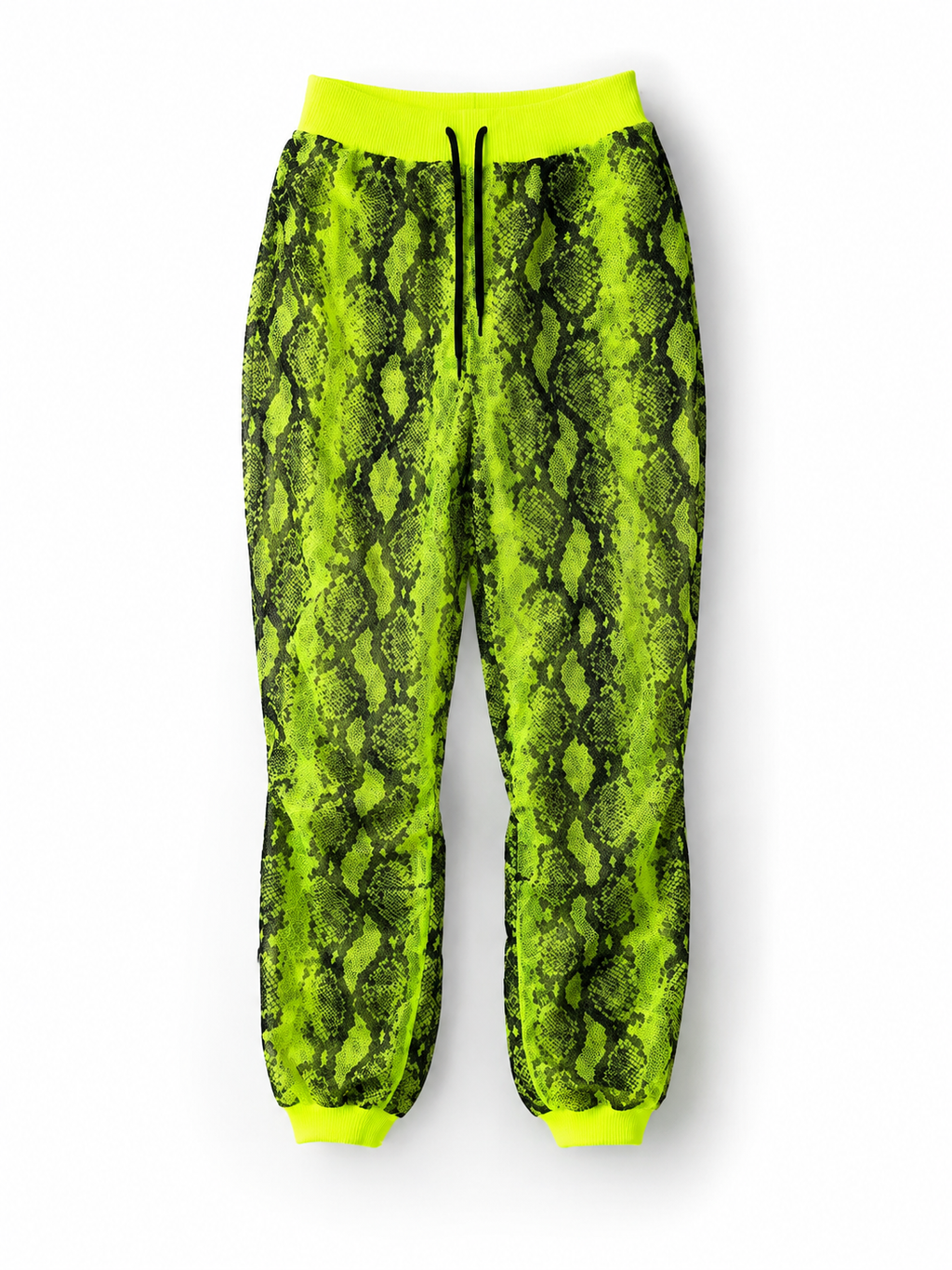 Pantalón jogger Off-White de organza con estampado de serpiente neón - Talla 36
