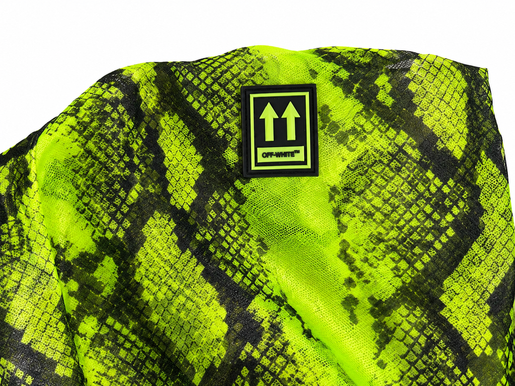 Pantalón jogger Off-White de organza con estampado de serpiente neón - Talla 36