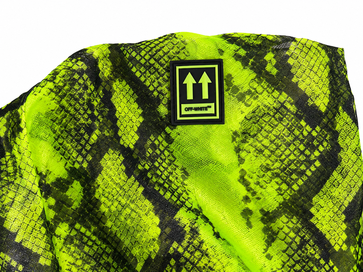 Pantalón jogger Off-White de organza con estampado de serpiente neón - Talla 36
