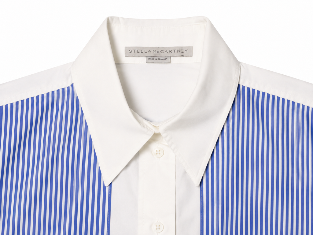 Camisa Stella McCartney de algodón a rayas azul y blanca – Talla 34