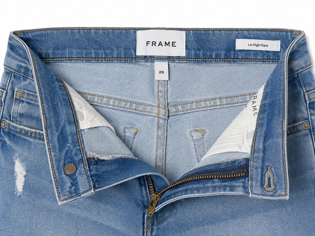 Vaqueros Frame Le High Flare de tiro alto – Talla 26