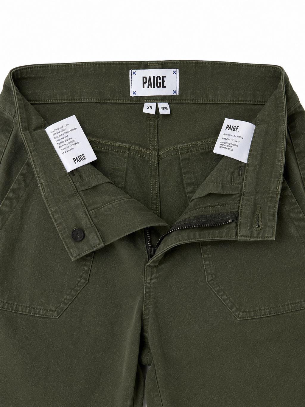 Pantalón Paige verde caqui estilo utility – Talla 25