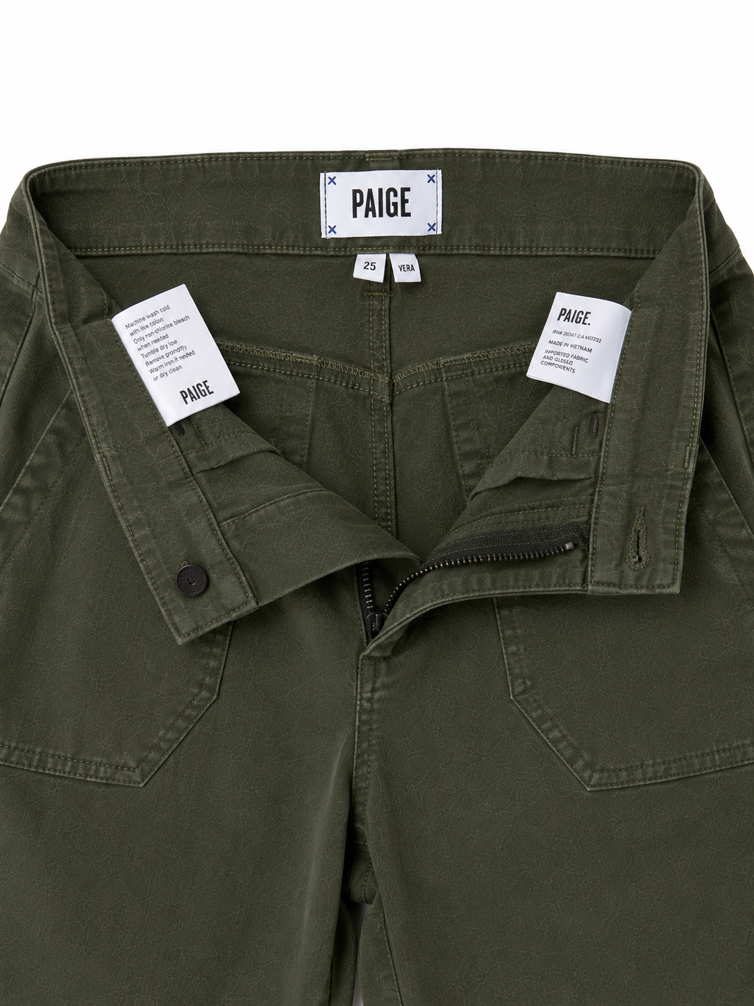 Pantalón Paige verde caqui estilo utility – Talla 25