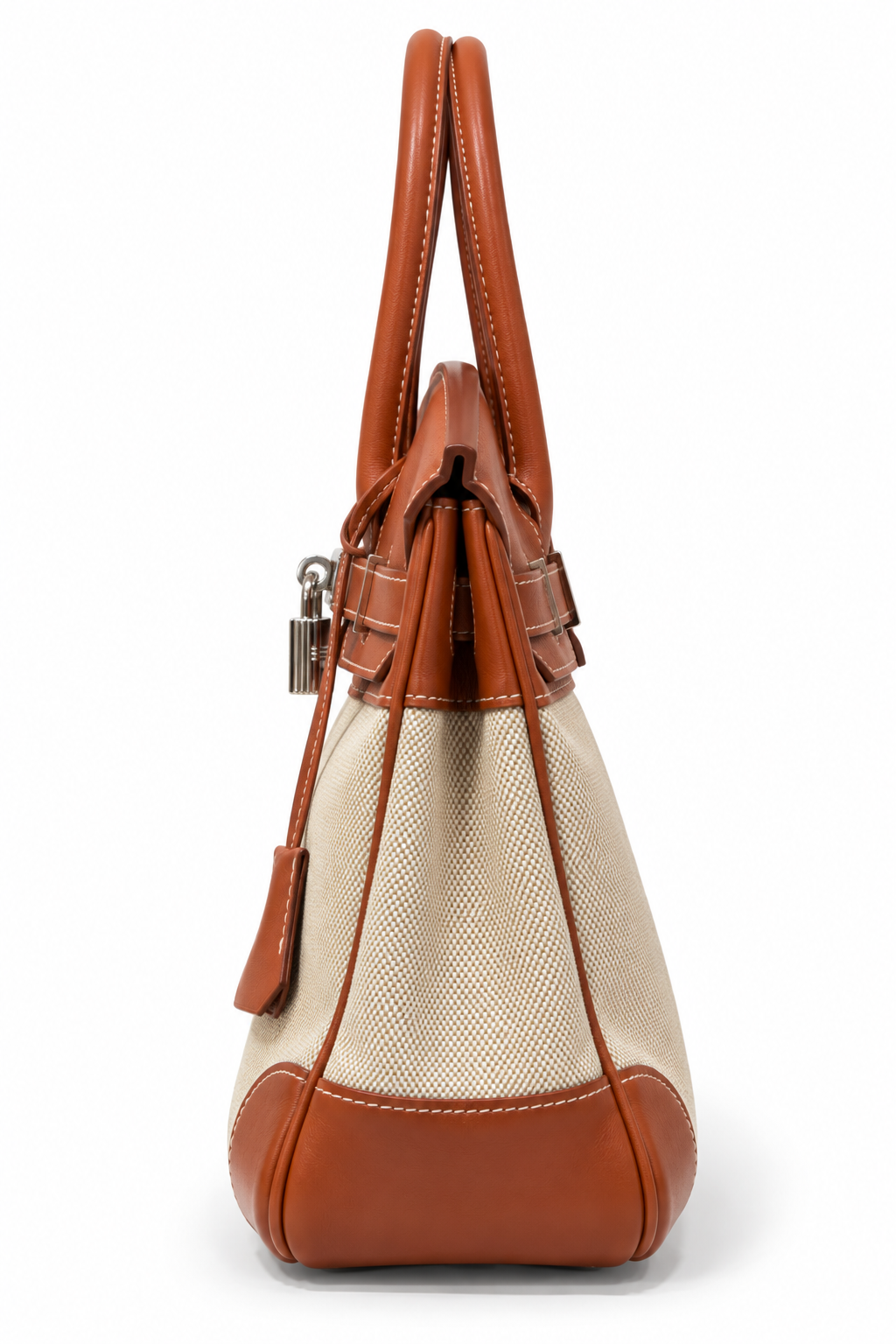 Bolso Hermès Birkin 35 de lona Toile H y piel color coñac, 1998
