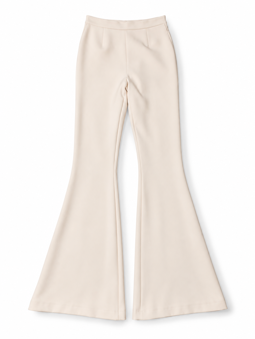 Pantalón Safiyaa Halluana marfil de tiro alto y pernera acampanada - Talla 36