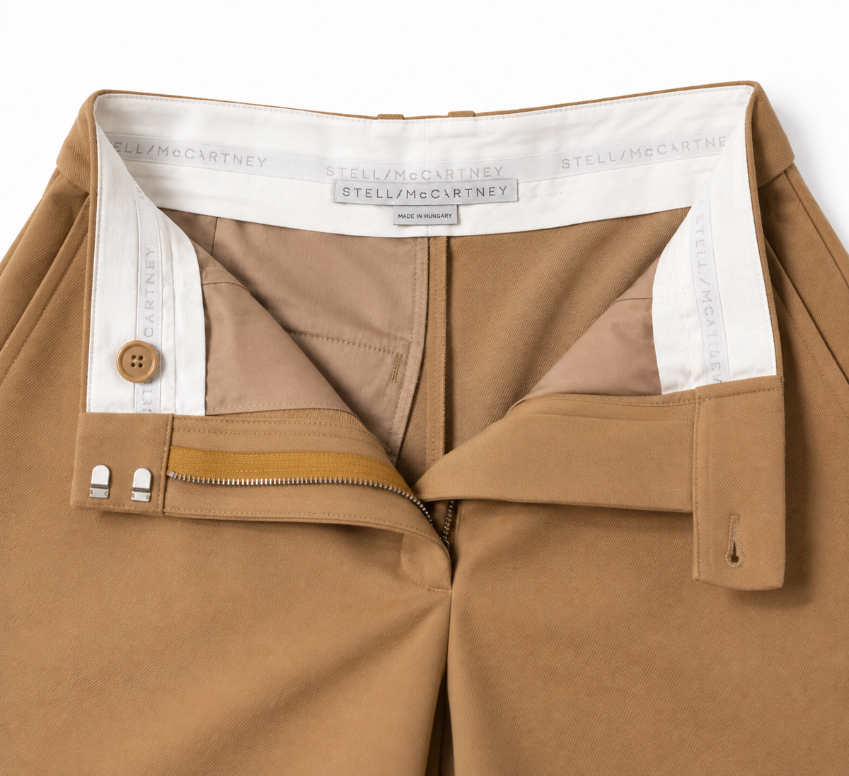 Shorts de sastrería Stella McCartney color camel de talle alto - Talla 36