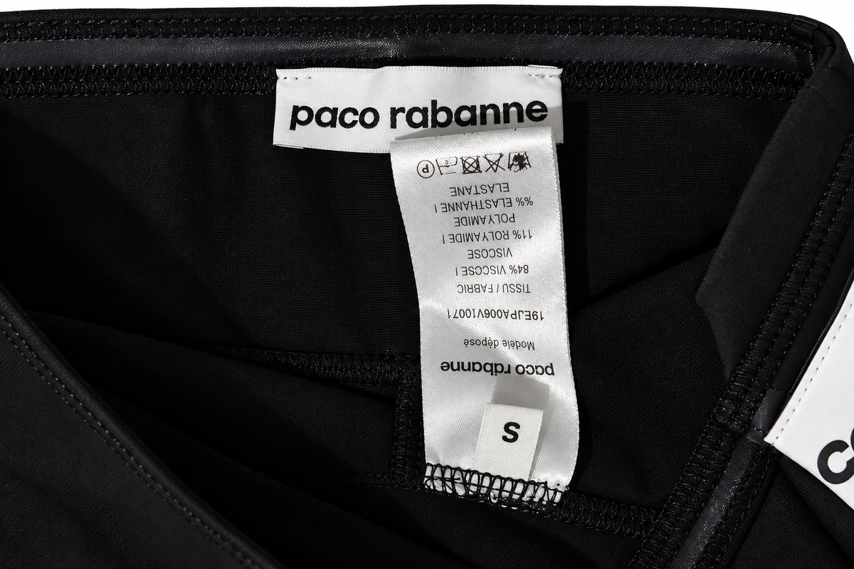 Shorts ciclistas Paco Rabanne negros con banda de logotipo - Talla S
