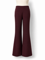 Pantalón Safiyaa burdeos de pernera acampanada – Talla 38
