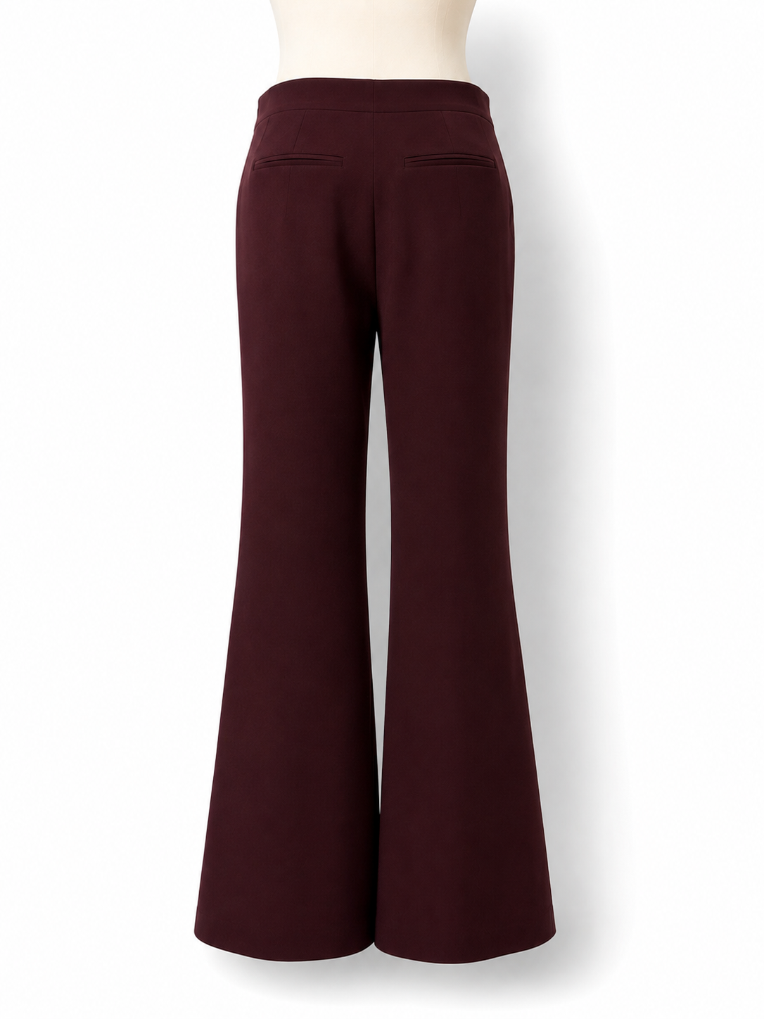 Pantalón Safiyaa burdeos de pernera acampanada – Talla 38