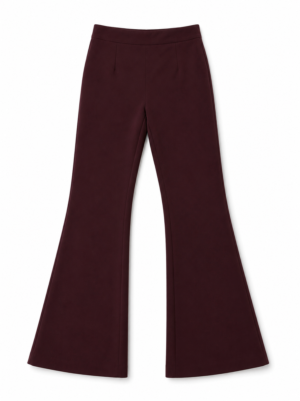 Pantalón Safiyaa burdeos de pernera acampanada – Talla 38
