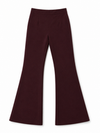 Pantalón Safiyaa burdeos de pernera acampanada – Talla 38