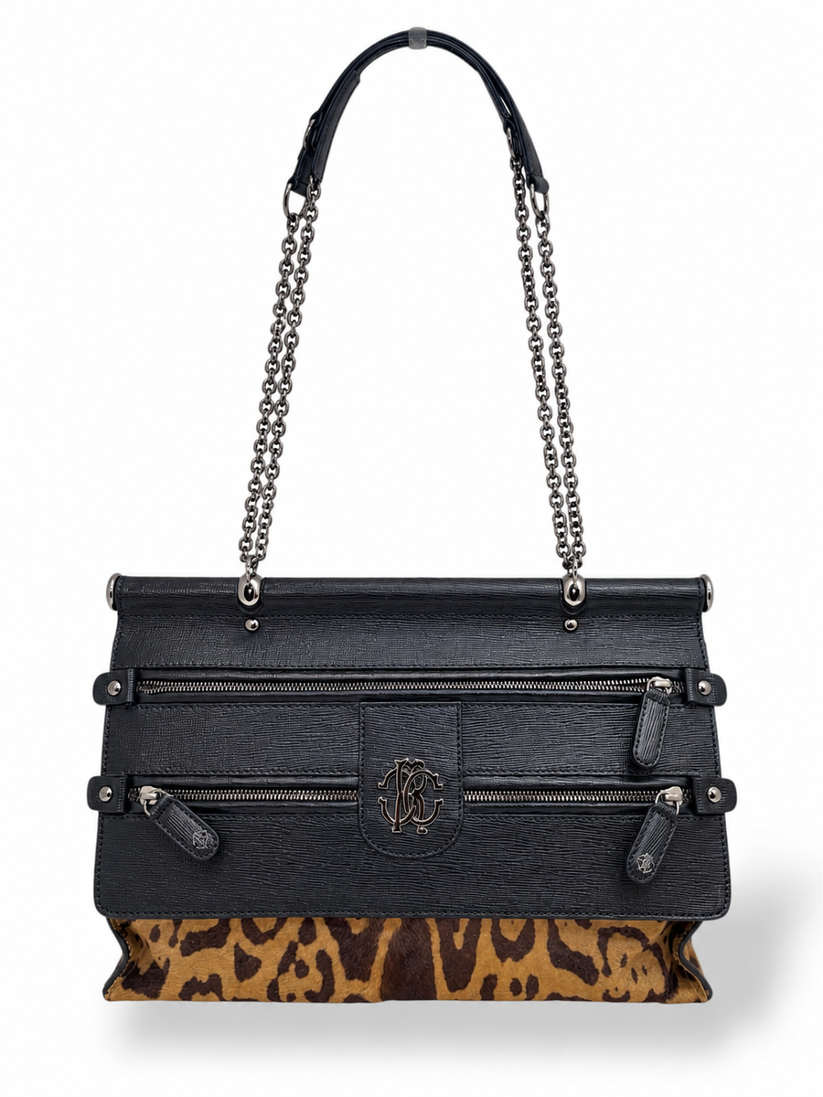Bolso Roberto Cavalli Diva de piel con estampado animal – 2011