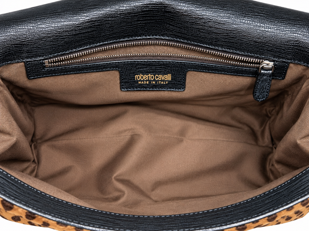 Bolso Roberto Cavalli Diva de piel con estampado animal – 2011