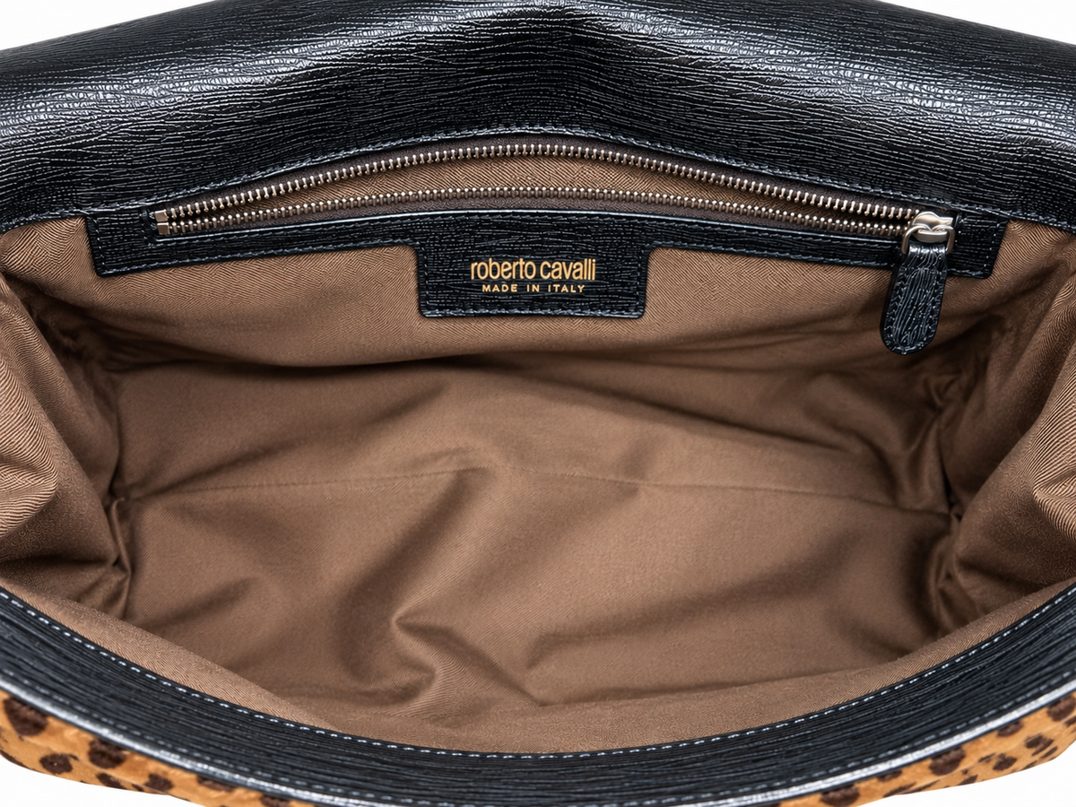 Bolso Roberto Cavalli Diva de piel con estampado animal – 2011