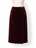 Falda Vanessa Seward de terciopelo burdeos – Talla 34