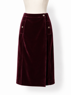 Falda Vanessa Seward de terciopelo burdeos – Talla 34