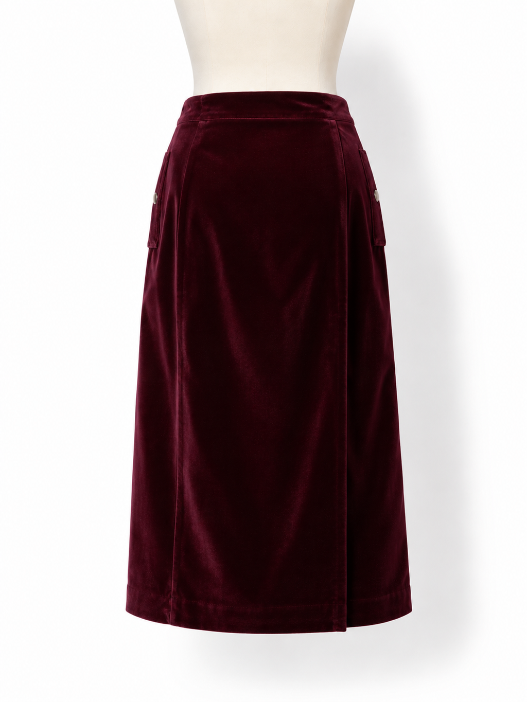 Falda Vanessa Seward de terciopelo burdeos – Talla 34