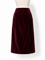 Falda Vanessa Seward de terciopelo burdeos – Talla 34