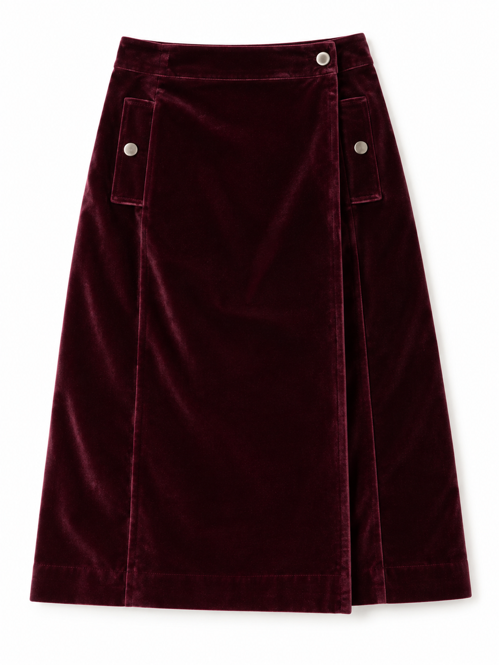 Falda Vanessa Seward de terciopelo burdeos – Talla 34