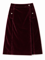 Falda Vanessa Seward de terciopelo burdeos – Talla 34