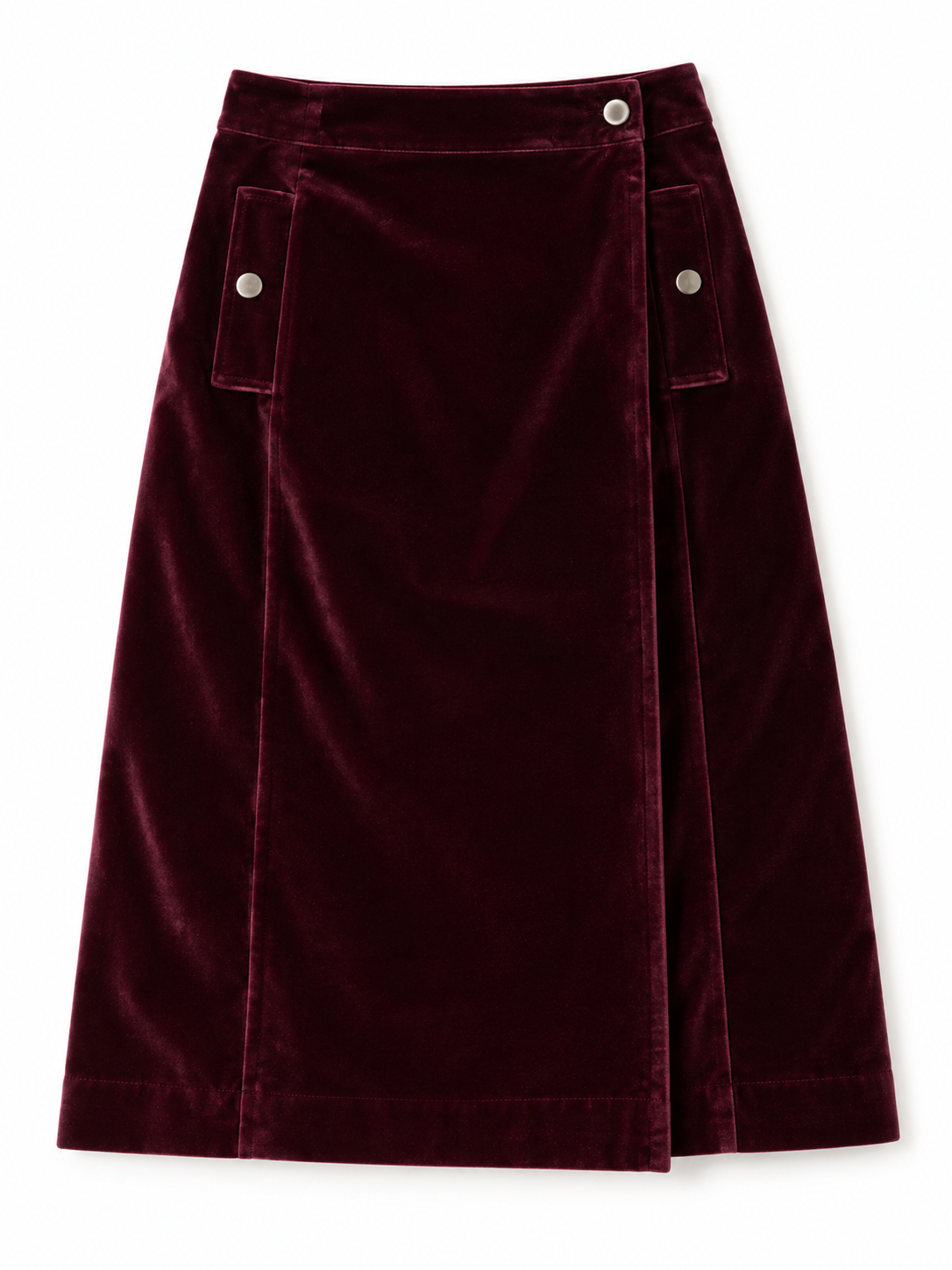 Falda Vanessa Seward de terciopelo burdeos – Talla 34