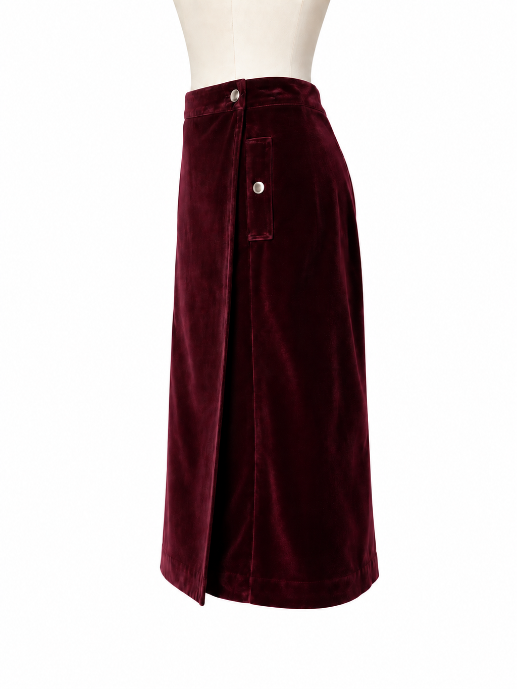 Falda Vanessa Seward de terciopelo burdeos – Talla 34
